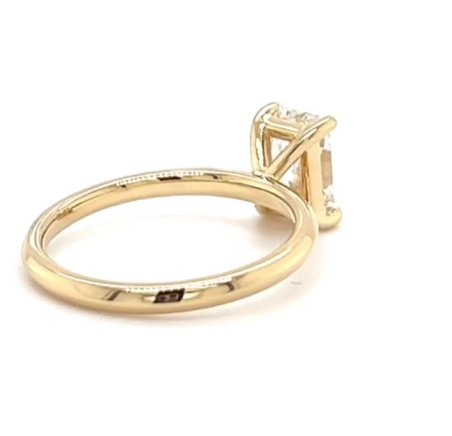 CERTIFIED 18ct YELLOW GOLD  LAB GROWN DIAMOND RADIANT CUT  ENGAGEMENT RING 1.00ct