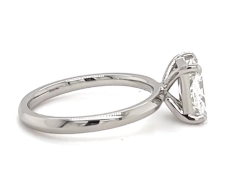 CERTIFIED PLATINUM LAB GROWN DIAMOND RADIANT CUT  ENGAGEMENT RING  1.00ct