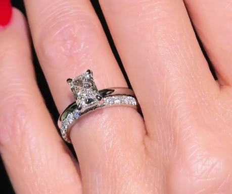 CERTIFIED PLATINUM LAB GROWN DIAMOND RADIANT CUT  ENGAGEMENT RING  1.00ct