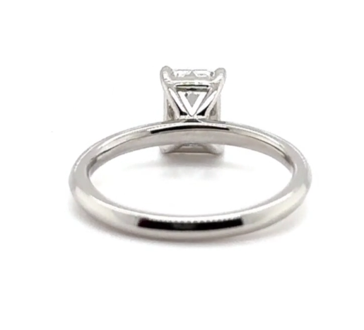 CERTIFIED PLATINUM  LAB GROWN DIAMOND EMERALD CUT ENGAGEMENT RING  1.00ct