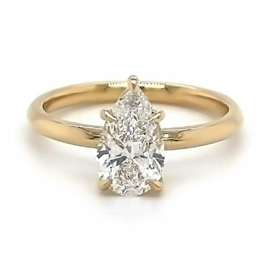 CERTIFIED 18ct GOLD PEAR DIAMOND ENGAGEMENT RING 1.00ct