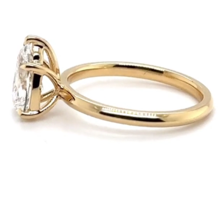 CERTIFIED 18ct GOLD PEAR DIAMOND ENGAGEMENT RING 1.00ct