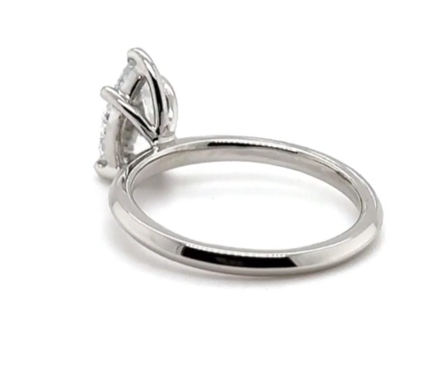 CERTIFIED PLATINUM PEAR DIAMOND ENGAGEMENT RING 1.00ct