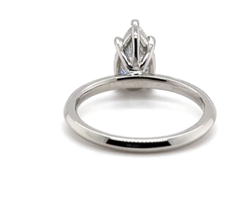 CERTIFIED PLATINUM PEAR DIAMOND ENGAGEMENT RING 1.00ct