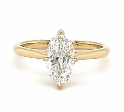 CERTIFIED 18ct GOLD MARQUISE DIAMOND ENGAGEMENT RING 1.00ct
