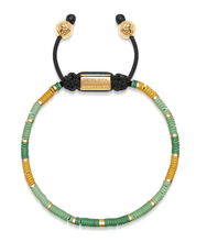 Load image into Gallery viewer, Nialaya Men&#39;s Beaded Bracelet with Green Mini Disc Beads
