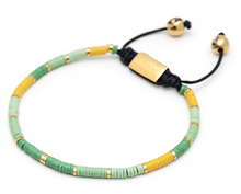 Load image into Gallery viewer, Nialaya Men&#39;s Beaded Bracelet with Green Mini Disc Beads
