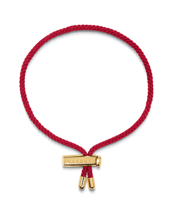 Nialaya Men's Red String Bracelet with Adjustable Gold Lock