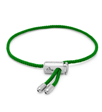 Load image into Gallery viewer, Nialaya Men&#39;s Green String Bracelet with Adjustable Silver Lock
