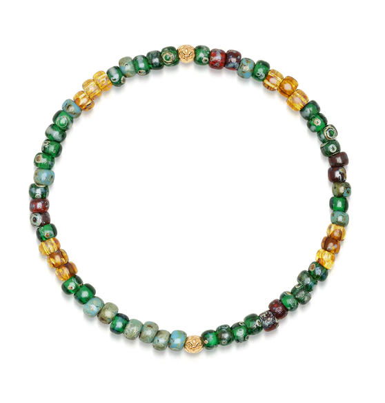 Nialaya Wristband with Green Japanese Miyuki Beads