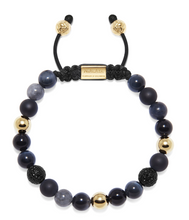 Load image into Gallery viewer, Nialaya Men&#39;s Beaded Bracelet with Agate, Onyx, Black Jade, and Blue Tiger Eye
