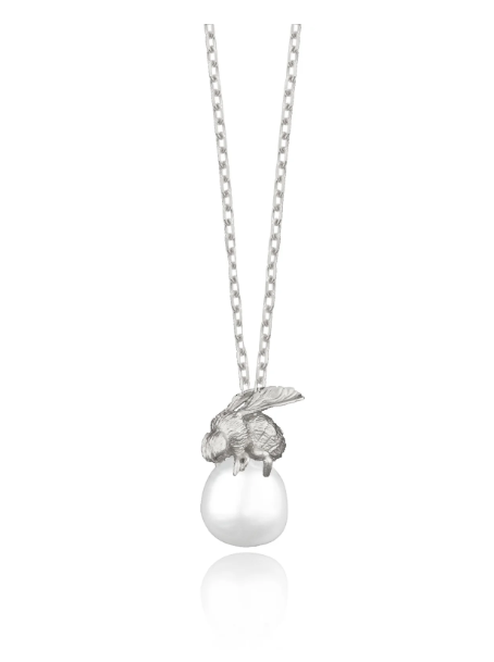 Catherine Zoraida Silver Honeybee and Moonlight Pearl Pendant