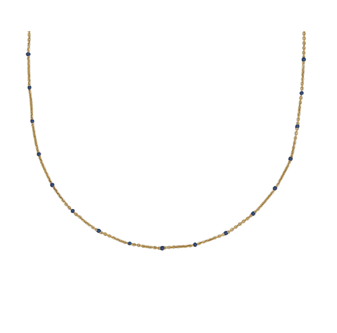 Catherine Zoraida Lapis Blue Enamel Satellite Chain