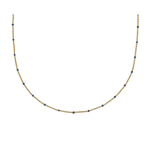 Catherine Zoraida Lapis Blue Enamel Satellite Chain
