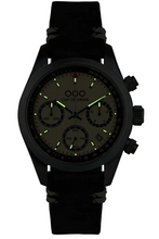 Load image into Gallery viewer, OUT OF ORDER WATCH CREAM SPORTY CRONOGRAFO - BLACK LEATHER STRAP
