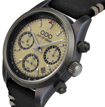 Load image into Gallery viewer, OUT OF ORDER WATCH CREAM SPORTY CRONOGRAFO - BLACK LEATHER STRAP
