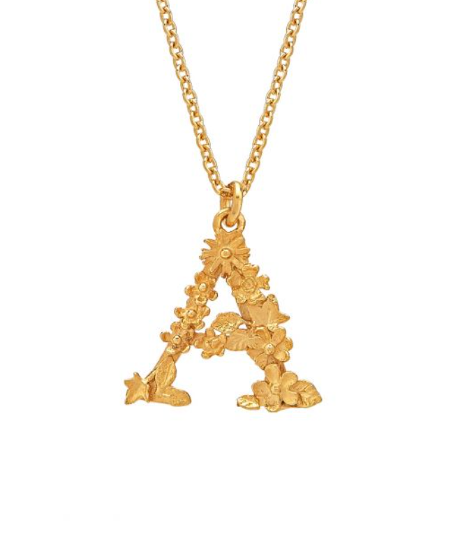 Alex Monroe - Floral Letter A Necklace