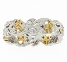 Load image into Gallery viewer, UNGAR &amp; UNGAR LEMON BLOSSOM RING 18ct White gold and Diamond with Yellow Sapphire
