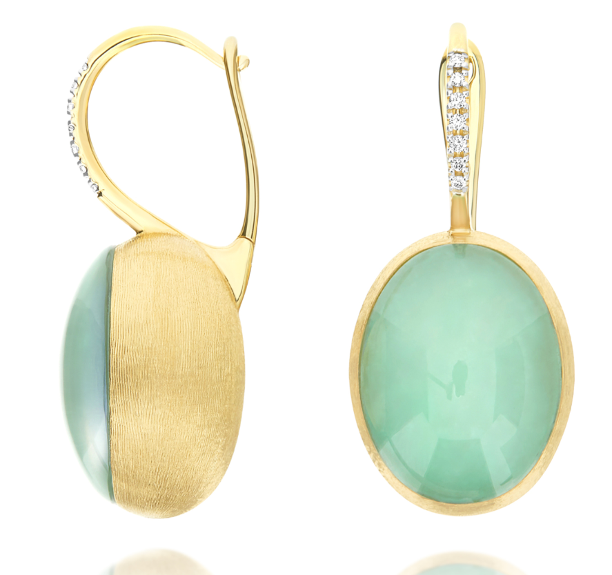 Nanis - 18ct Gold BOULES JADEITE EARRINGS LARGE