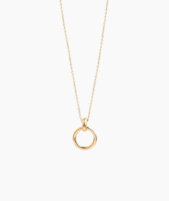 Tilly Sveaas Small Gold Eternity Ring On Gold Trace Chain