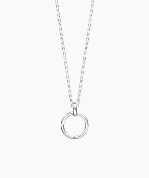 Tilly Sveaas Silver Eternity Ring On Belcher Chain