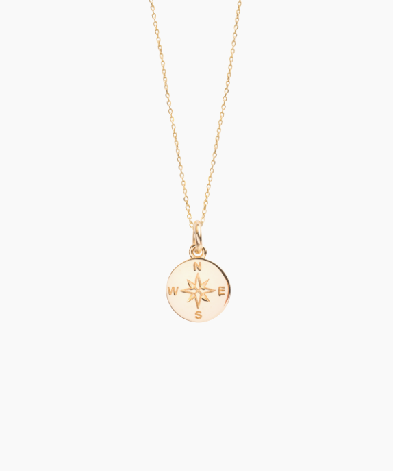 Tilly Sveaas Small Gold Compass On Trace Chain