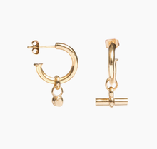 Load image into Gallery viewer, Tilly Sveaas Small Gold T-Bar Earrings
