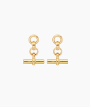 Load image into Gallery viewer, Tilly Sveaas Gold T-Bar Drop Earrings
