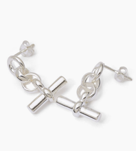 Load image into Gallery viewer, Tilly Sveaas Silver T-Bar Drop Earrings
