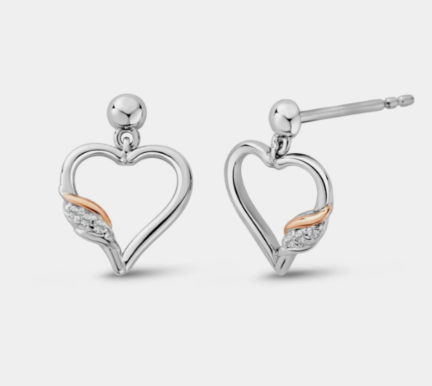 Clogau Past Present Future® Sterling Silver Heart Earrings with Topaz