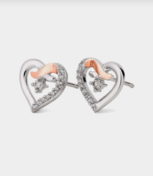 Clogau Forever Yours Sterling Silver Kiss Stud Earrings with Zircon