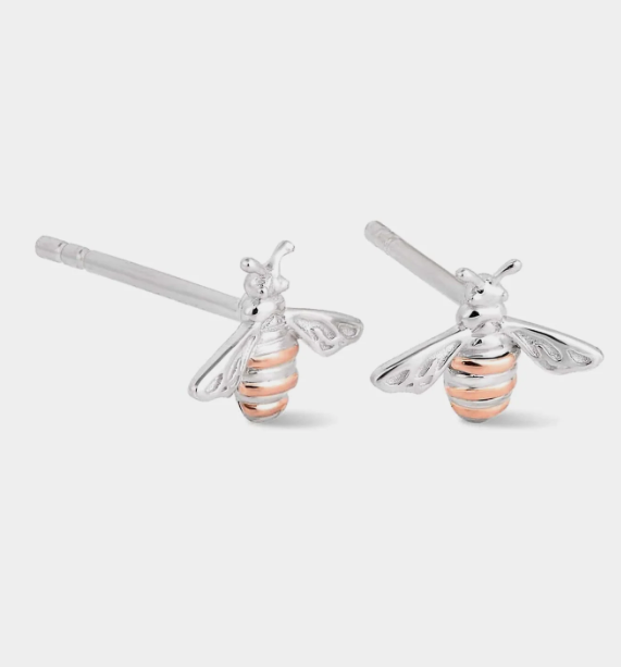Clogau Nature's Wonder Sterling Silver Honey Bee Stud Earrings