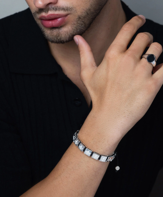 Nialaya Men's Flatbead Bracelet in Sterling Silver - Sterling Silver