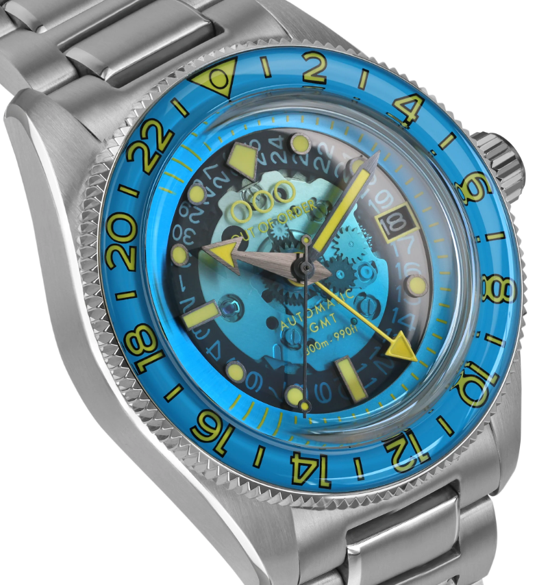 OUT OF ORDER WATCH ANGELO AZZURRO AUTOMATIC GMT - LIMITED EDITION Regular price£535.00