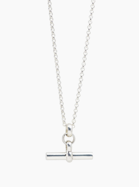 Tilly Sveaas Medium Silver T-Bar On Belcher Chain