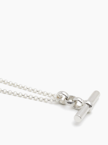 Tilly Sveaas Medium Silver T-Bar On Belcher Chain