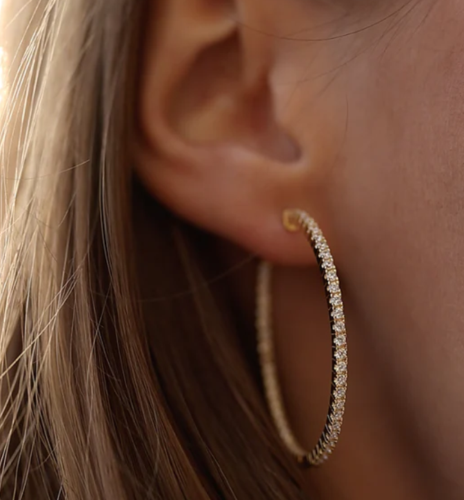 CARAT LONDON Paloma Large Hoop Earrings Gold Vermeil