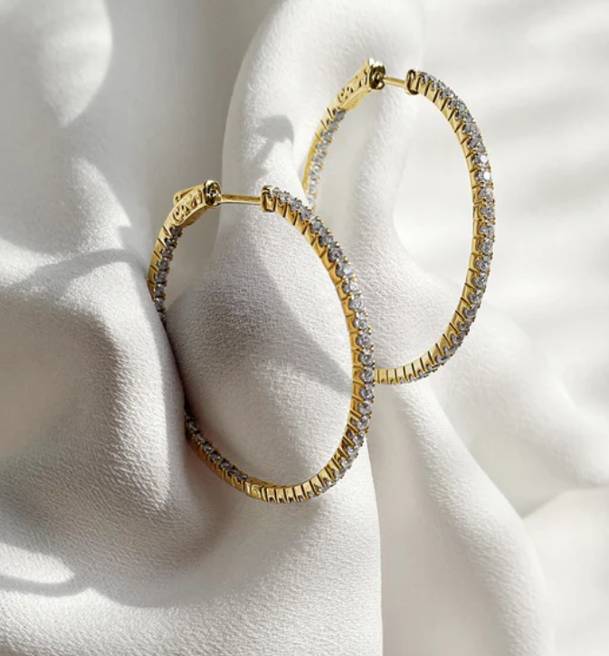 CARAT LONDON Paloma Large Hoop Earrings Gold Vermeil