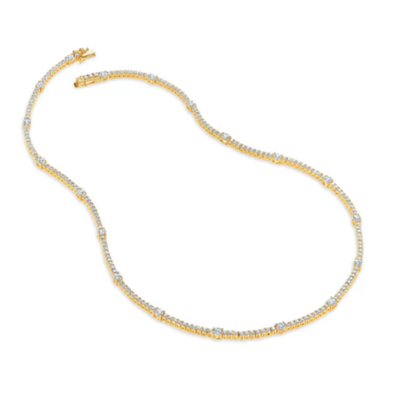 CARAT LONDON Phoebe Tennis Necklace Gold Vermeil