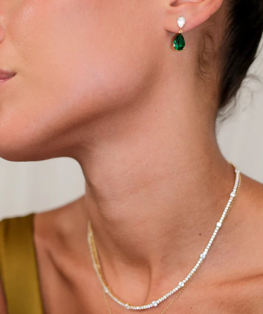 CARAT LONDON Phoebe Tennis Necklace Gold Vermeil