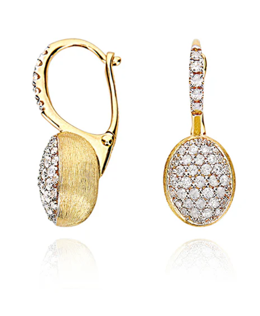 Nanis - "CHERRY" earrings with gold and diamond pendant balls (small)