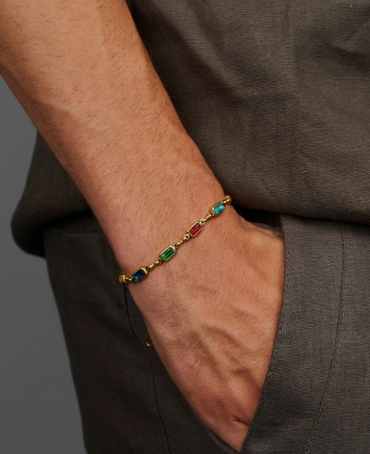 Nialaya Men's Rectangle Tennis Bracelet