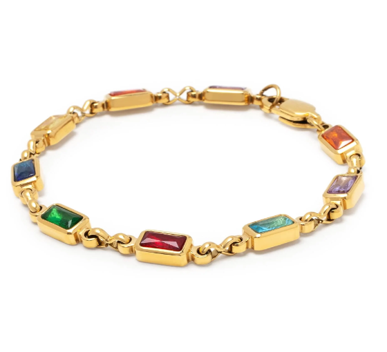 Nialaya Men's Rectangle Tennis Bracelet