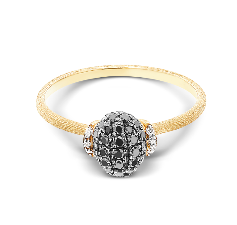 Nanis - "mystery black" gold and black diamonds ring