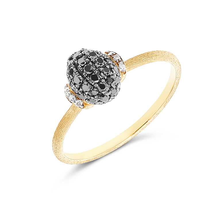 Nanis - "mystery black" gold and black diamonds ring