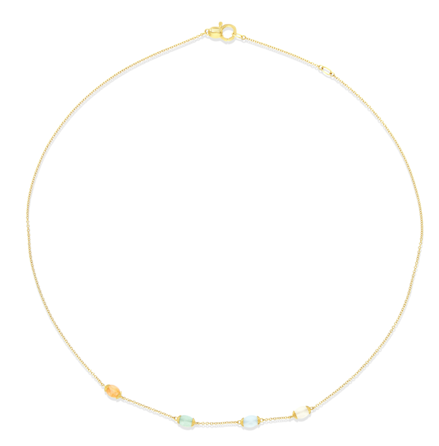 Nanis - 18ct Gold "Rainbow" gold and natural stones necklace