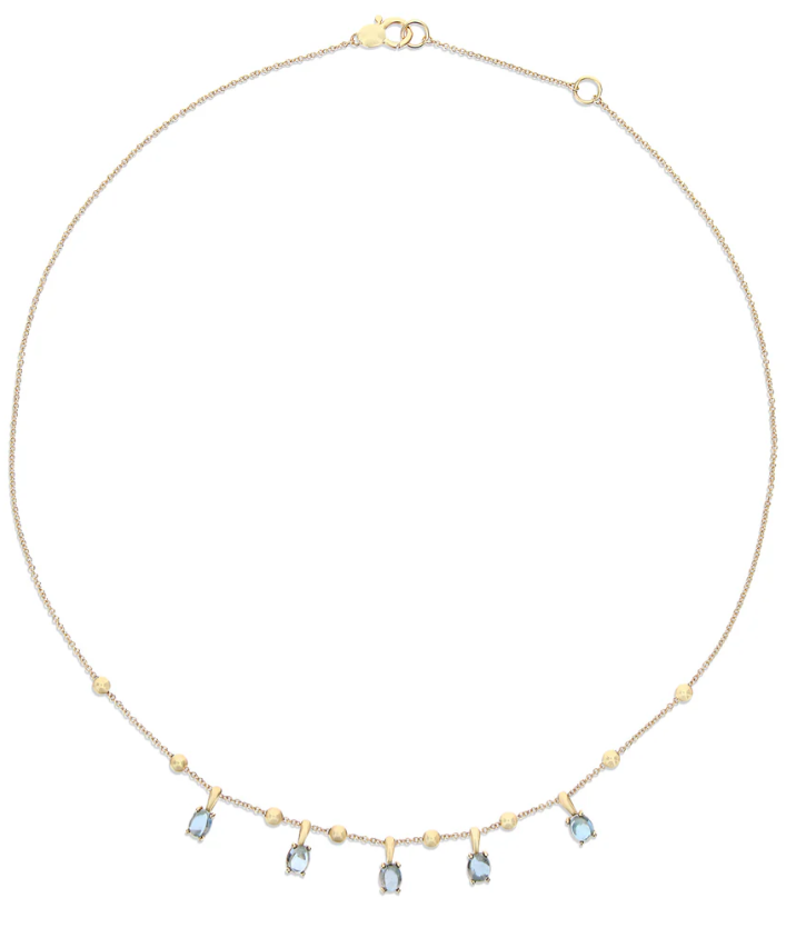 Nanis - 18ct Gold "azure" gold and london blue topaz collar necklace