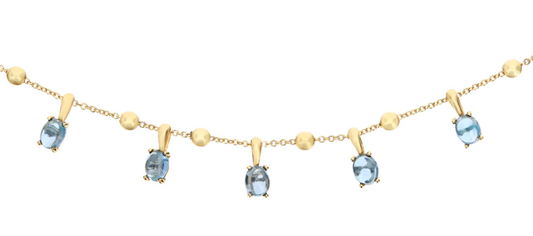 Nanis - 18ct Gold "azure" gold and london blue topaz collar necklace