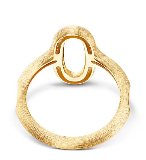 Nanis - 18ct Gold "libera" gold and diamonds oval signet ring