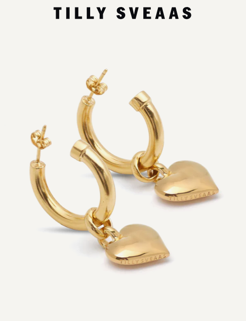 Tilly Sveaas Gold Heart Earrings